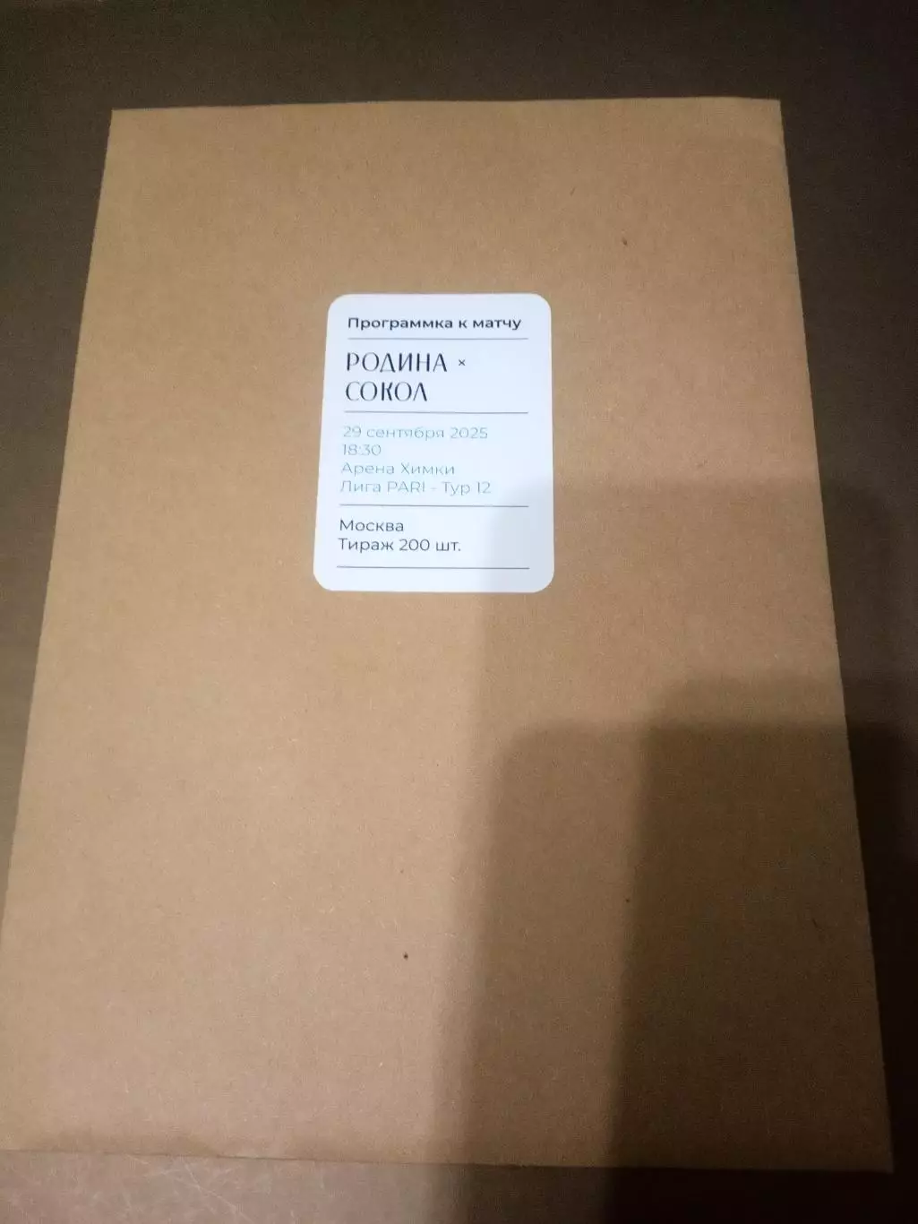 Родина Москва - Сокол Саратов 29 сентября 2025
