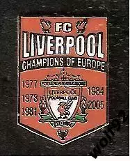 Знак Ливерпуль Англия (15) / Liverpool FC Champions Of Europe 1977,78,81,84,2005