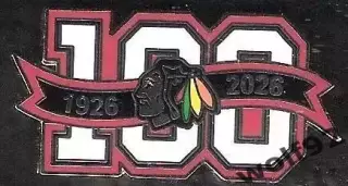 Знак Хоккей Чикаго Блэк Хоукс НХЛ(3) /Chicago Blackhawks NHL /100 лет/1926-2026