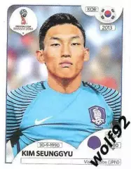Наклейка №494 Kim Seunggyu / Korea Republic / Panini / ЧМ 2018