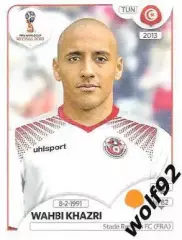 Наклейка №562 Wahbi Khazri / Tunisia / Panini / ЧМ 2018