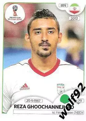 Наклейка №190 Reza Ghoochannejhad / Iran / Panini / ЧМ 2018