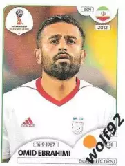 Наклейка №182 Omid Ebrahimi / Iran / Panini / ЧМ 2018