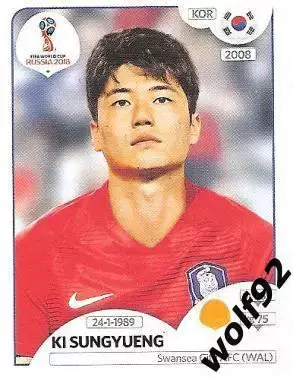Наклейка №502 Ki Sungyueng / Korea Republic / Panini / ЧМ 2018