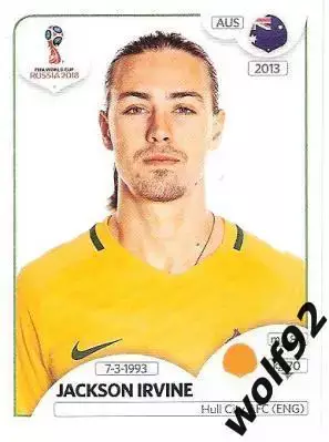 Наклейка №226 Jackson Irvine / Australia / Panini / ЧМ 2018