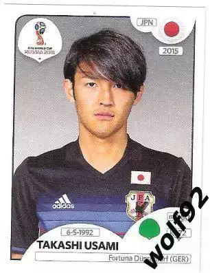 Наклейка №667 Takashi Usami / Japan / Panini / ЧМ 2018