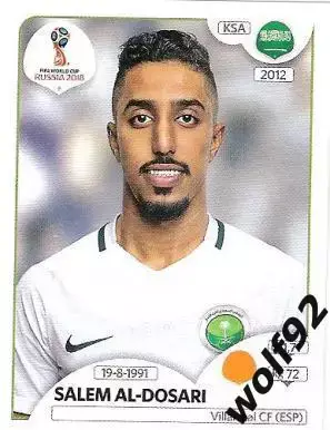 Наклейка №67 Salem Al-Dosani / Saudi Arabia / Panini / ЧМ 2018