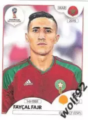 Наклейка №165 Faycal Faur / Morocco / Panini / ЧМ 2018