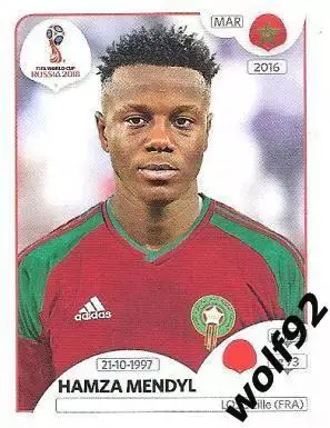 Наклейка №159 Hamza Mendyl / Morocco / Panini / ЧМ 2018