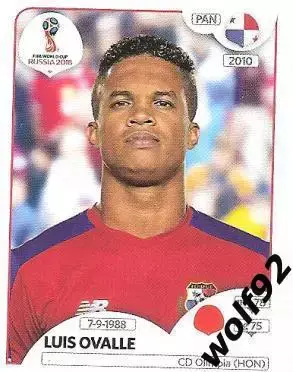 Наклейка №541 Luis Ovalle / Panama / Panini / ЧМ 2018