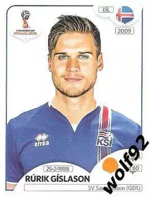Наклейка №306 Rurik Gislason / Iceland / Panini / ЧМ 2018