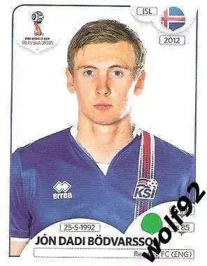Наклейка №309 Jon Dadi Bodvarsson / Iceland / Panini / ЧМ 2018