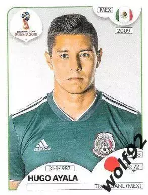 Наклейка №455 Hugo Ayala / Mexico / Panini / ЧМ 2018