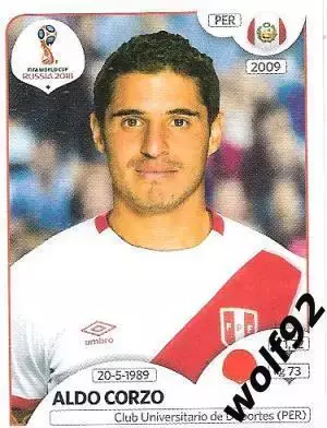 Наклейка №236 Aldo Corzo / Peru / Panini / ЧМ 2018