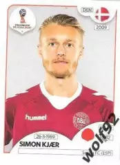 Наклейка №256 Simon Kjaer / Denmark / Panini / ЧМ 2018