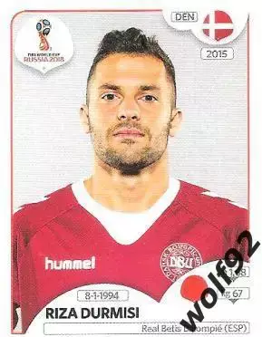 Наклейка №262 Riza Durmisi / Denmark / Panini / ЧМ 2018