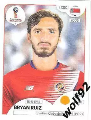 Наклейка №403 Bryan Ruiz / Costa Rica / Panini / ЧМ 2018