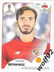 Наклейка №403 Bryan Ruiz / Costa Rica / Panini / ЧМ 2018