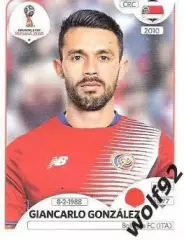 Наклейка №395 Giancarlo Gonzalez / Costa Rica / Panini / ЧМ 2018