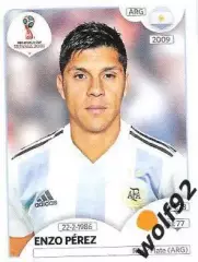 Наклейка №282 Enzo Perez / Argentina / Panini / ЧМ 2018