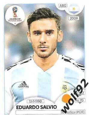 Наклейка №286 Eduardo Salvio / Argentina / Panini / ЧМ 2018