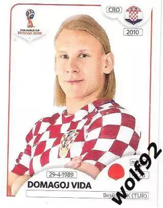 Наклейка №318 Domagoj Vida / Croatia / Panini / ЧМ 2018
