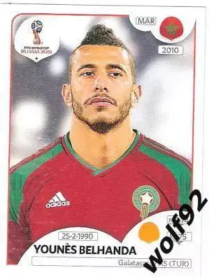 Наклейка №163 Younes Belhanda / Morocco / Panini / ЧМ 2018