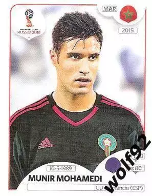 Наклейка №154 Munir Mohamedi / Morocco / Panini / ЧМ 2018