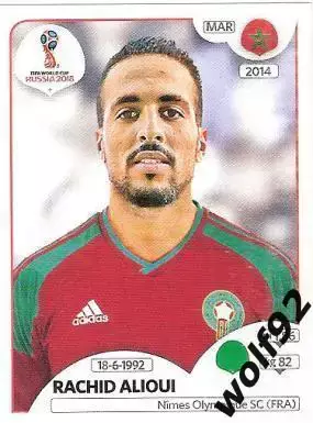 Наклейка №169 Rachid Alioui / Morocco / Panini / ЧМ 2018