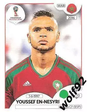 Наклейка №171 Youssef En-Nesyri / Morocco / Panini / ЧМ 2018
