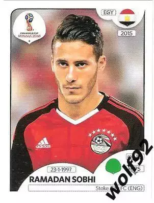 Наклейка №88 Ramadan Sobhi / Egypt / Panini / ЧМ 2018