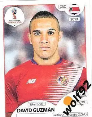 Наклейка №407 David Guzman / Costa Rica / Panini / ЧМ 2018
