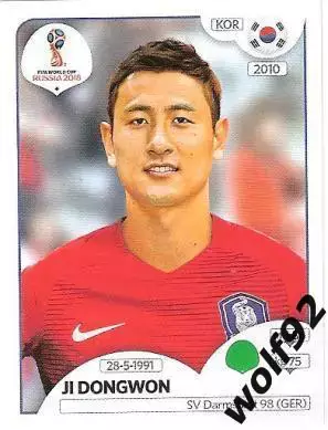 Наклейка №509 Ji Dongwan / Korea Republic / Panini / ЧМ 2018