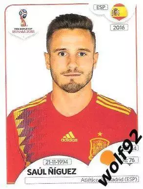 Наклейка №148 Saul Niguez / Spain / Panini / ЧМ 2018