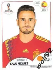 Наклейка №148 Saul Niguez / Spain / Panini / ЧМ 2018