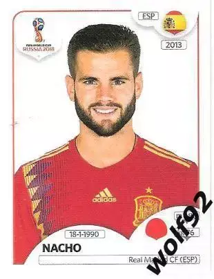 Наклейка №136 Nacho / Spain / Panini / ЧМ 2018