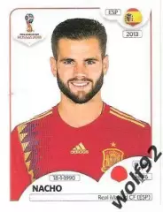 Наклейка №136 Nacho / Spain / Panini / ЧМ 2018