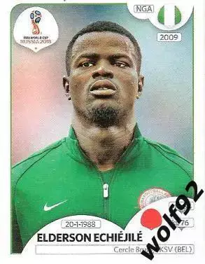 Наклейка №335 Elderson Echiejile / Nigeria / Panini / ЧМ 2018