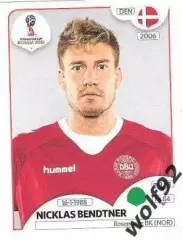 Наклейка №268 Nicklas Bendtner / Denmark / Panini / ЧМ 2018