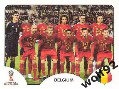 Наклейка №513 Бельгия / Belgium / Panini / ЧМ 2018