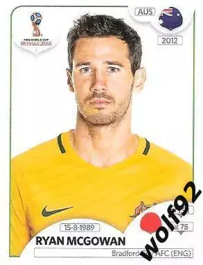 Наклейка №220 Ryan Mcgowan / Australia / Panini / ЧМ 2018