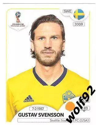 Наклейка №484 Gustav Svensson / Sweden / Panini / ЧМ 2018