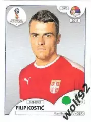 Наклейка №429 Filip Kostic / Serbia / Panini / ЧМ 2018