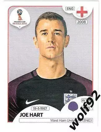 Наклейка №574 / Joe Hart / England / Panini / ЧМ 2018