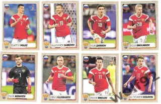 Наклейки №№ М1-М8 Россия / Макдоналдс / Panini / ЧМ 2018 / полный набор - 8 шт.