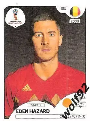 Наклейка №527 Eden Hazard / Belgium / Panini / ЧМ 2018