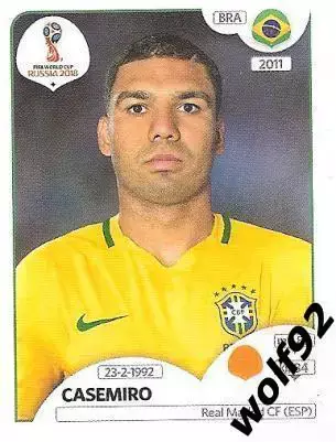 Наклейка №364 Casemiro / Brazil / Panini / ЧМ 2018