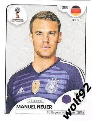 Наклейка №434 Manuel Neuer / Germany / Panini / ЧМ 2018