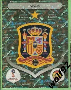 Наклейка №132 Испания / Spain / Panini / ЧМ 2018