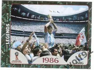 Наклейка №676 Argentina Champions 1986 / Legends / Panini / ЧМ 2018